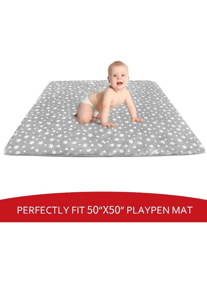 Moonsea Moonsea Baby Playpen Mat Cover Fit for 50" X 50" Baby Playpen Mat, Non Slip Waterproof Playpen Mat Protector  - Image 2