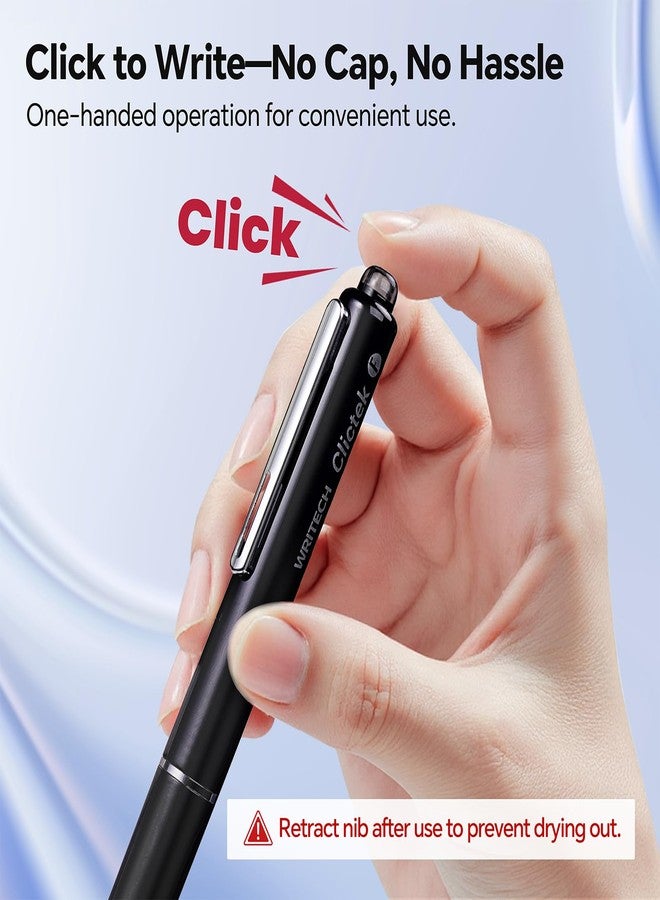WRITECH قلم حبر قابل للسحب من WRITECH Clictek: خراطيش حبر أسود برأس رفيع - Image 2