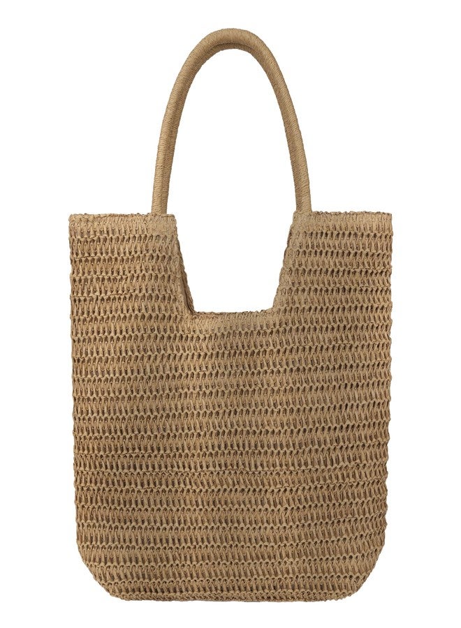 Youjaree Straw Beach Bags for Women Large Beach Tote Bag Woven Shoulder Handbag Purse for Summer (Khaki) - Image 1
