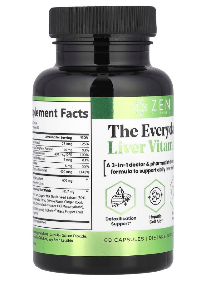 Zen Nutrients The Everyday Liver Vitamin™ 60 Capsules - Image 2