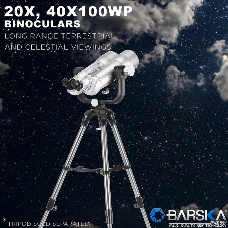Barska Encounter 20x 40x100 Waterproof High Power Jumbo Binoculars with Premium Hard Case for Astronomy Stargazing and Long Range Viewing - Image 2