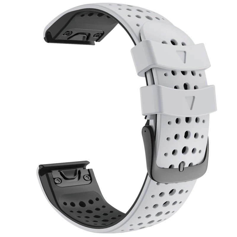 Bluejw EraySun 22mm Quick Release Silicone Breathable Replacement Watch Strap for Garmin Fenix 6 Pro, Fenix 5 Plus, Forerunner 945 – Comfortable & Durable Sport Band - Image 5