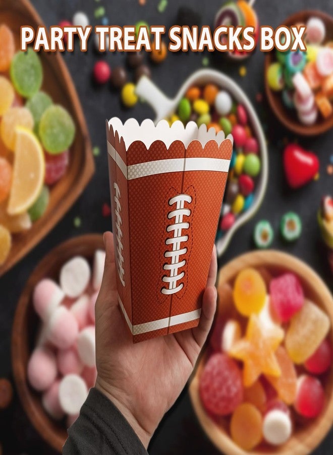 EaciTown 12 Pcs Football Popcorn Boxes Paper Football Party Popcorn Buckets Football Game Day Supplies for Football Themed Birthday Party Taligate Party Favors - Image 2