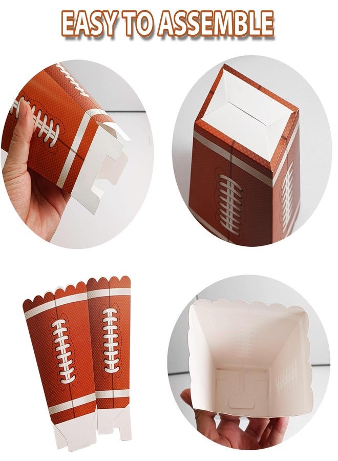 EaciTown 12 Pcs Football Popcorn Boxes Paper Football Party Popcorn Buckets Football Game Day Supplies for Football Themed Birthday Party Taligate Party Favors - Image 5