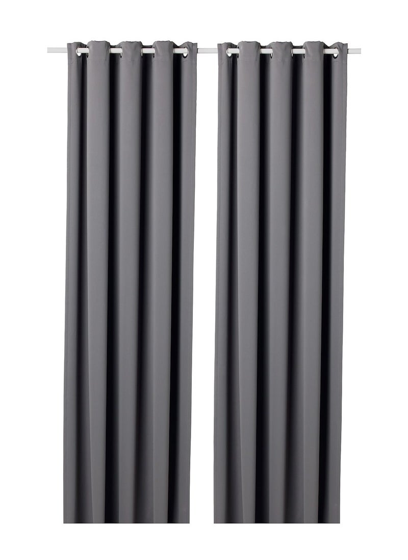 Generic - HILLEBORG  Block-out curtains 1 pair 145x300 cm - Image 1