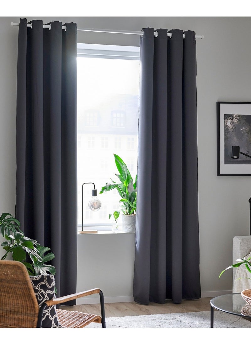 Generic - HILLEBORG  Block-out curtains 1 pair 145x300 cm - Image 1
