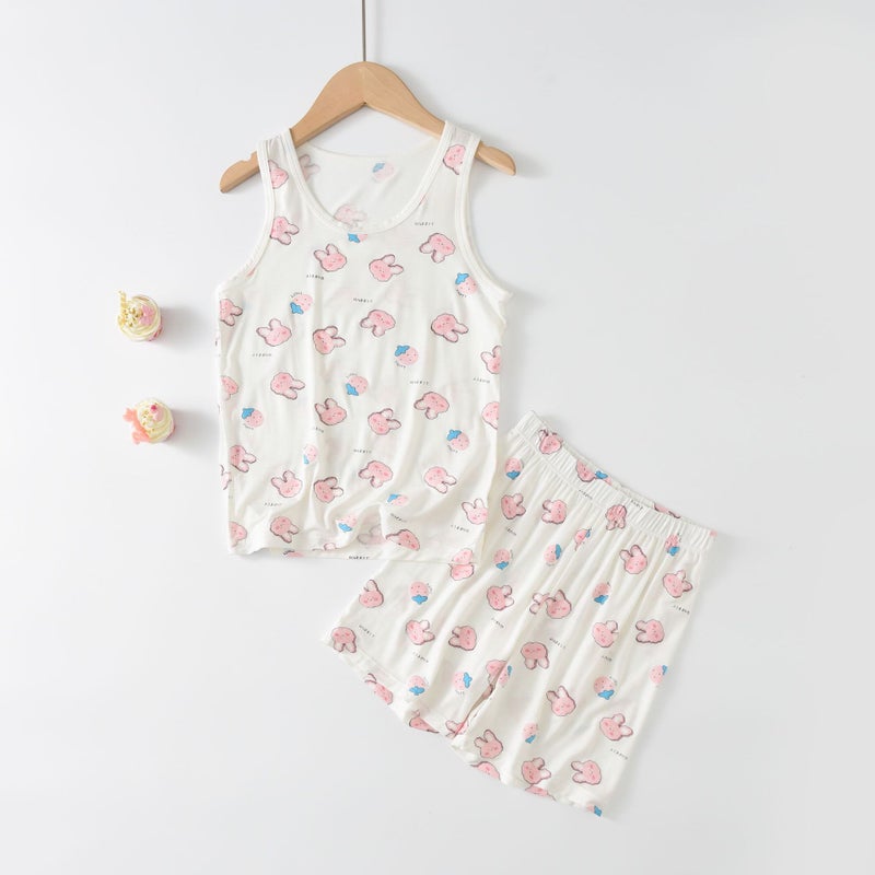 Vest Children'S Modal Class A Boys' And Girls' Vest Shorts Suit Sleeveless Air-Conditioning Clothes Baby Vest - Image 1