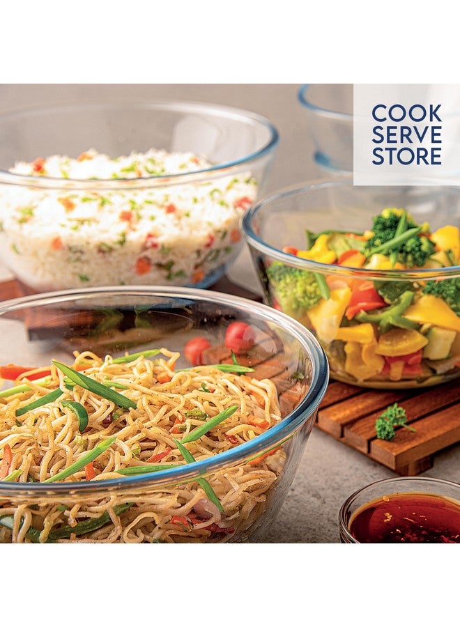 La Opala Cook Serve Store 100% Borosilicate Glass Bakeware & Serveware | Mixing Bowl, Round 750 ml | for Baking & Serving | Microwave & Oven Proof | Dishwasher & Freezer Proof | Durable | Transparent - Image 3