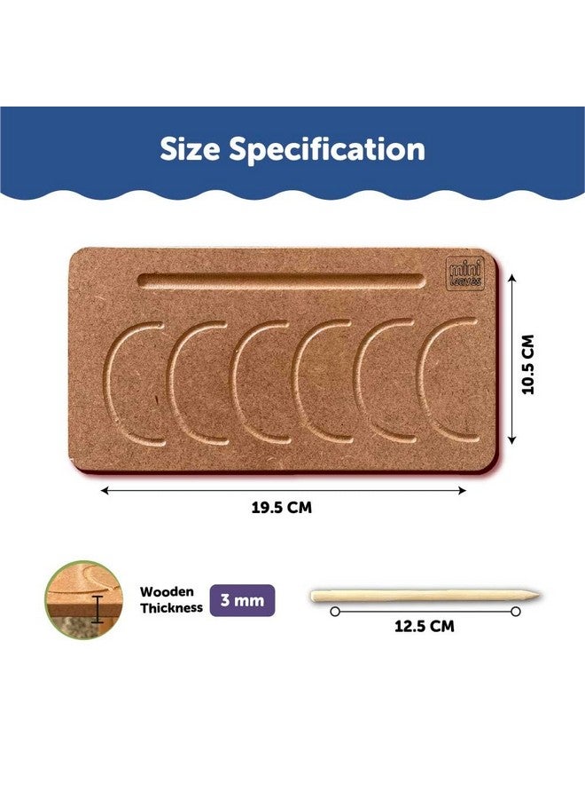Mini Leaves Wooden Pattern Practicing Tracing Board Set of 4 Double Side Board for 2 3 4 Years Kids | Educational Writing Board for Kids | Safe and Durable Prewriting Board for Beginner to Write