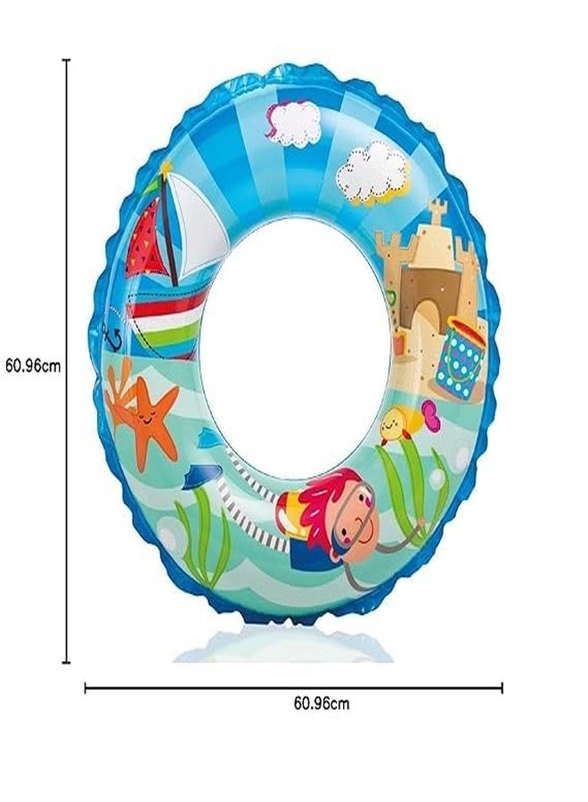 SEJASCOLLECTIONS Swimming Tube for Kids Learning, 6 to 10 Years (Size - 24 inch) Inflatable Floats for Kids Pool Swimming Ring for Girls and Boys (1 Swim Ring Random Design, Multi Color) - Image 3