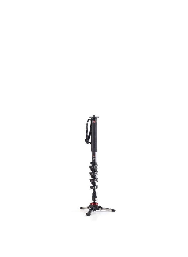 Manfrotto MVMXPROC5، monopod من ألياف الكربون 5 أقسام، قاعدة فلويد تك، نظام قفل سريع للطاقة، محمول، تصوير فيديو احترافي، أسود - Image 1