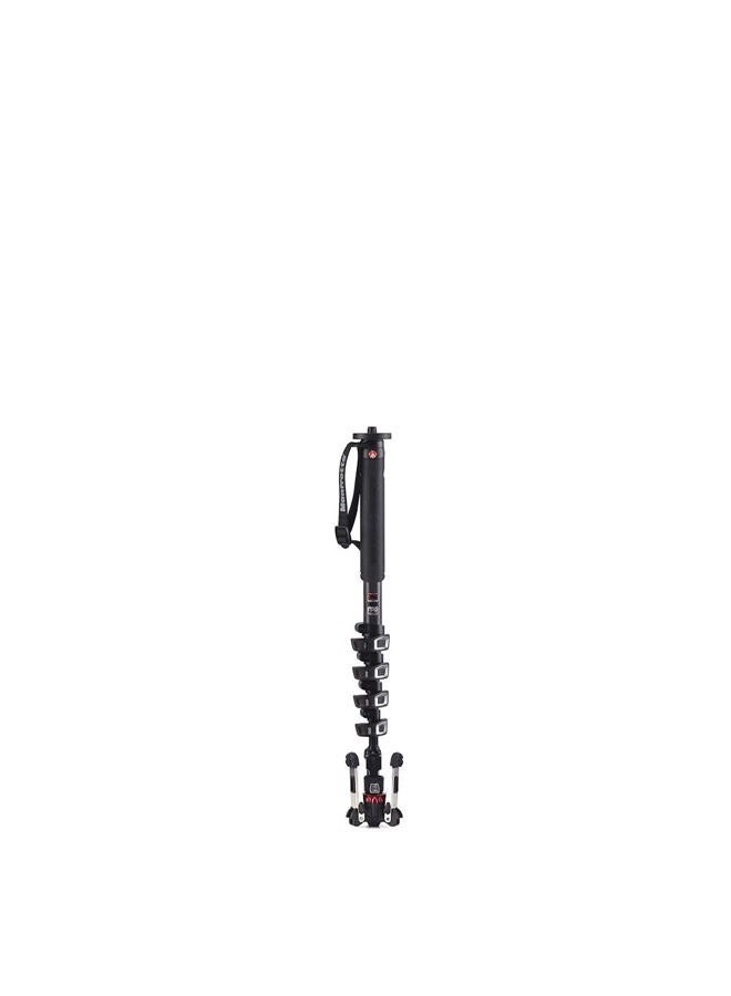 Manfrotto MVMXPROC5، monopod من ألياف الكربون 5 أقسام، قاعدة فلويد تك، نظام قفل سريع للطاقة، محمول، تصوير فيديو احترافي، أسود - Image 5