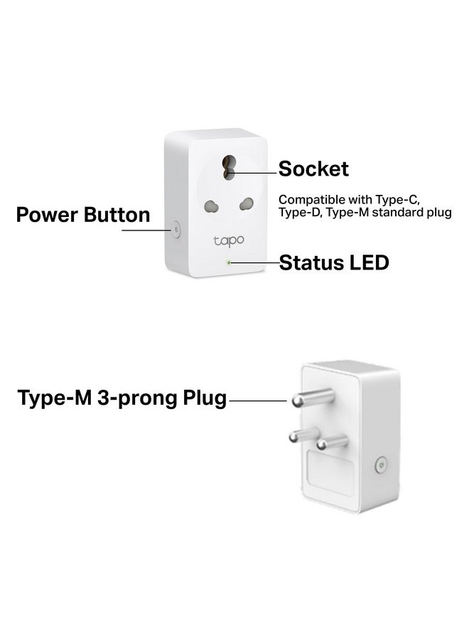 Tapo TP-Link P110 Mini 16A Smart Wi-Fi Plug, Energy Monitoring | Controller for Household Appliances Compatible with Alexa, Google Home | Improved Power Safety | Away Mode | 4-Way Safety Protection