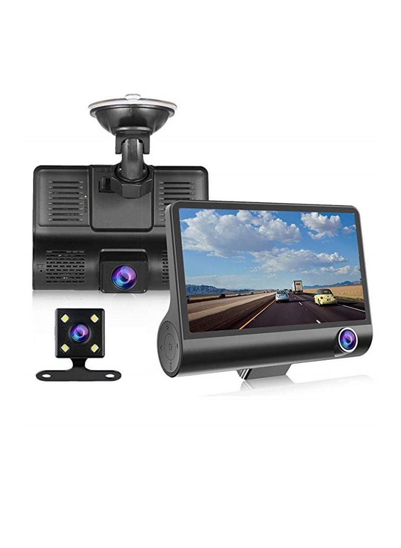 H35 Car Dash Cam Wide Angle 3 Lens Night Vision Driving Recorder Waterproof Rear Camera Parking Monitor - Image 1