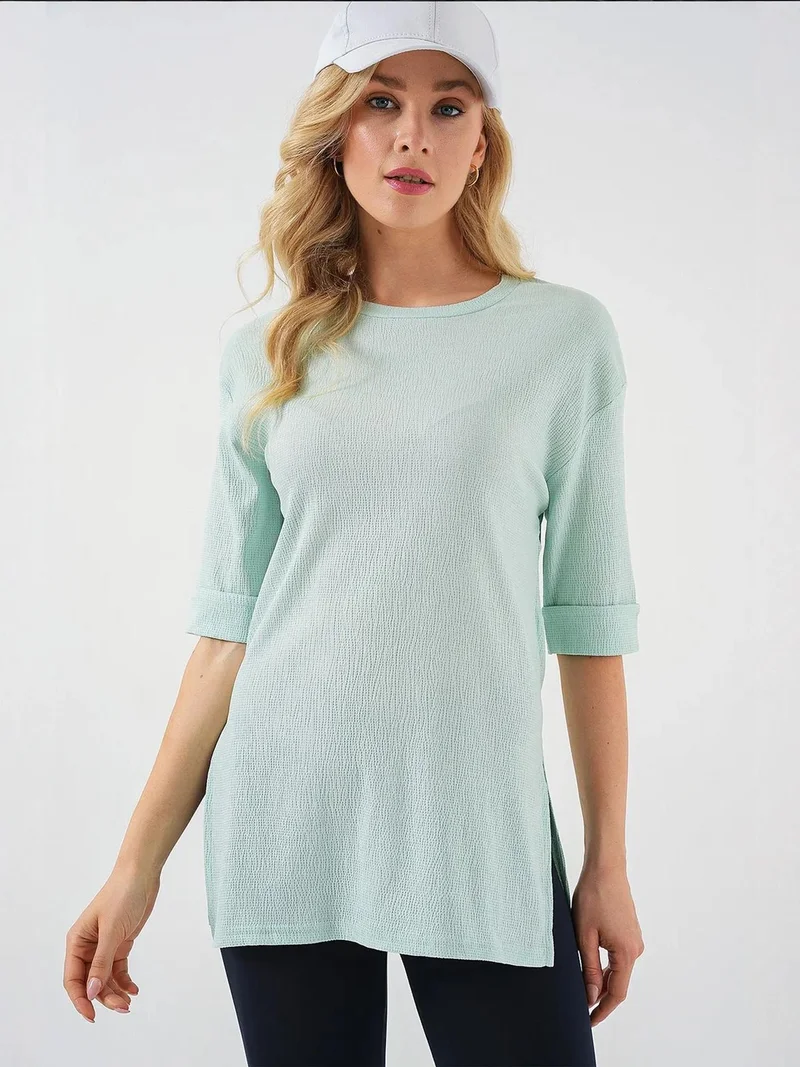 BIG DART BDART Textured Long Sleeve Crew Neck T-Shirt