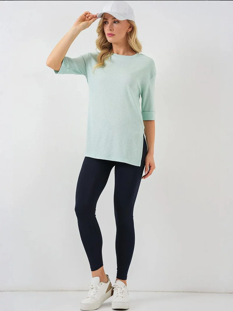 BIG DART BDART Textured Long Sleeve Crew Neck T-Shirt