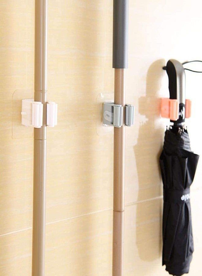 RIOMTRIC Pack of 5 Mop Broom Holder, Self Adhesive Mop Organizer Wall Mount Broom Clips Holder for Kitchen Bathroom Closet Garden Garage (Broom Holder Sticker-5) - Image 4