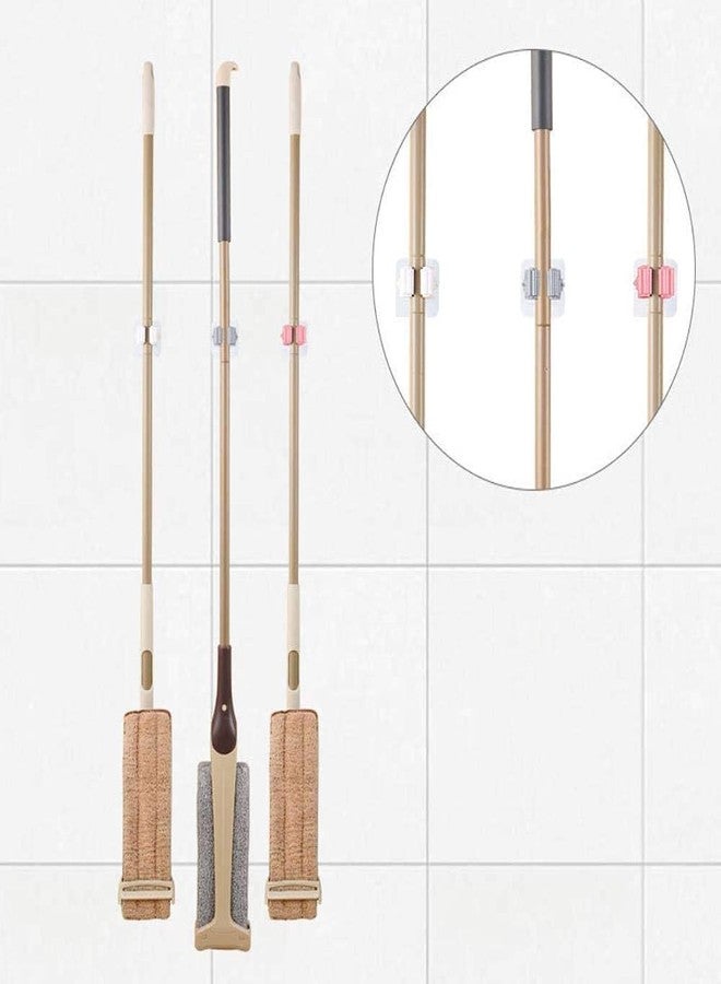RIOMTRIC Pack of 5 Mop Broom Holder, Self Adhesive Mop Organizer Wall Mount Broom Clips Holder for Kitchen Bathroom Closet Garden Garage (Broom Holder Sticker-5) - Image 5