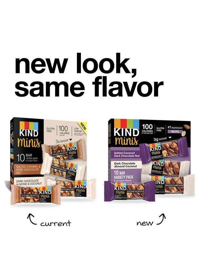 KIND Minis, Salted Caramel Dark Chocolate Nut/ Dark Chocolate Almond Coconut, 0.7 Ounce (Pack of 20) - Image 4