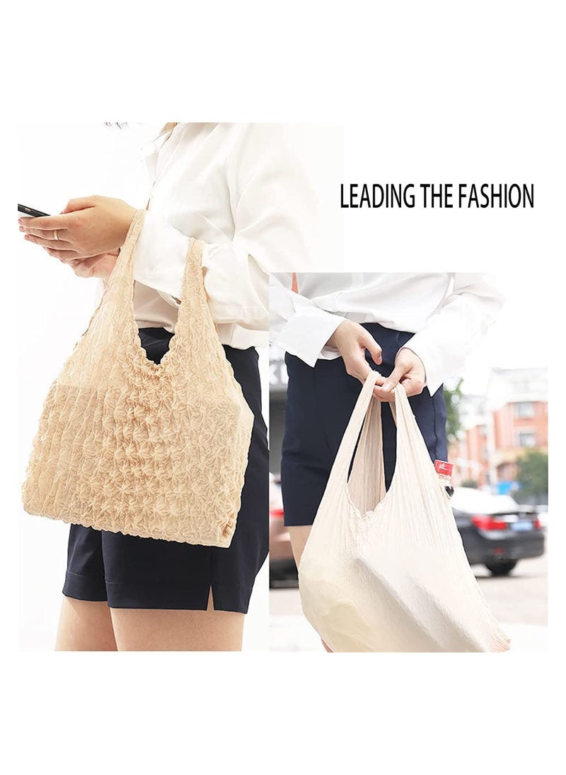 SYOSI 4 Pcs Magic Stretch Bag Pleated Bag, Portable Reusable Large Capacity Retractable Eco Shopping Bags Fruit Vege Grocery Bag  - Image 4