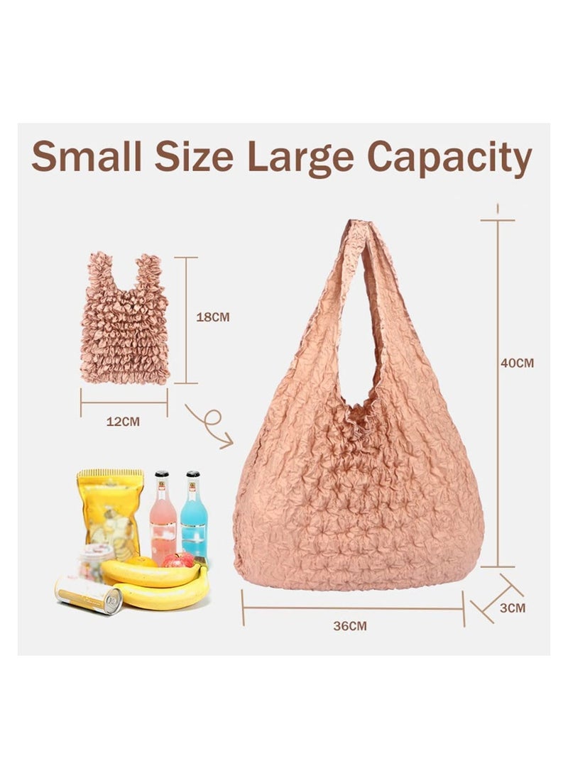 SYOSI 4 Pcs Magic Stretch Bag Pleated Bag, Portable Reusable Large Capacity Retractable Eco Shopping Bags Fruit Vege Grocery Bag  - Image 5