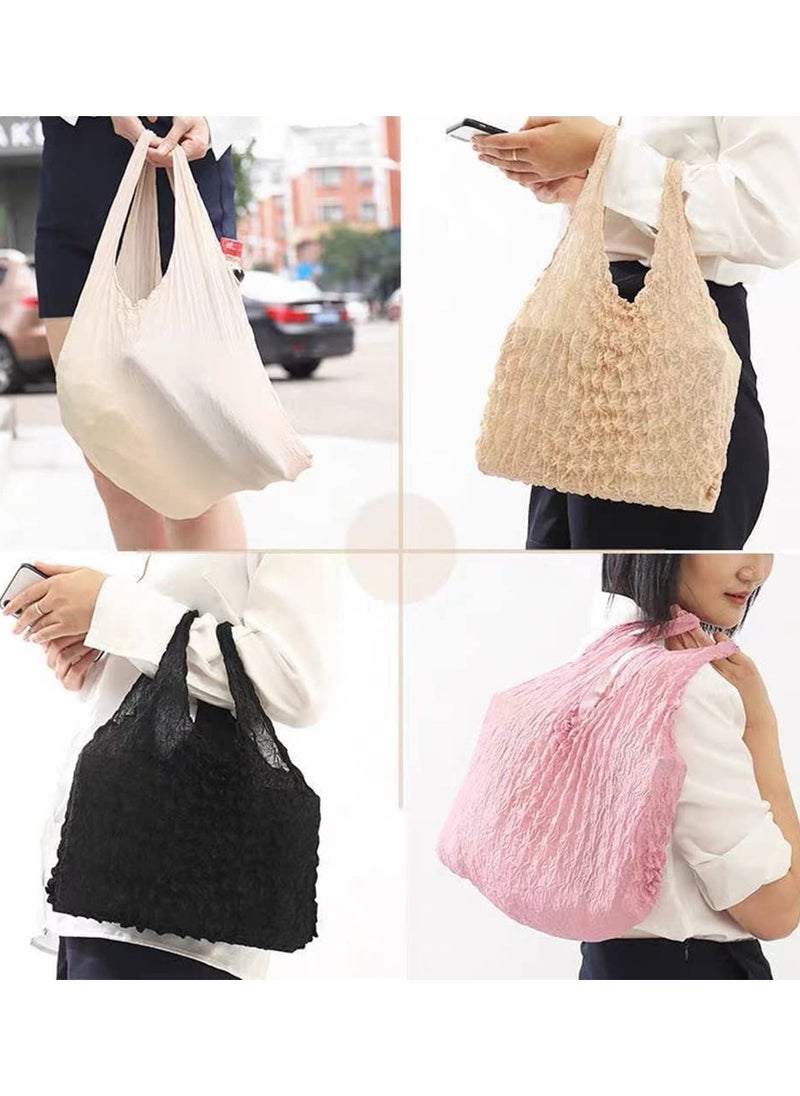 SYOSI 4 Pcs Magic Stretch Bag Pleated Bag, Portable Reusable Large Capacity Retractable Eco Shopping Bags Fruit Vege Grocery Bag  - Image 3