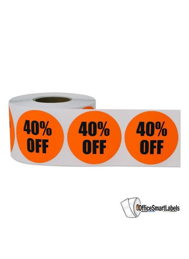 OfficeSmartLabels [1.5 X 1.5 Inch 300 Total Labels 1 Roll] Retail 40% Labels Sale Percent Stickers For Retailers Merchants Stores  - Image 3