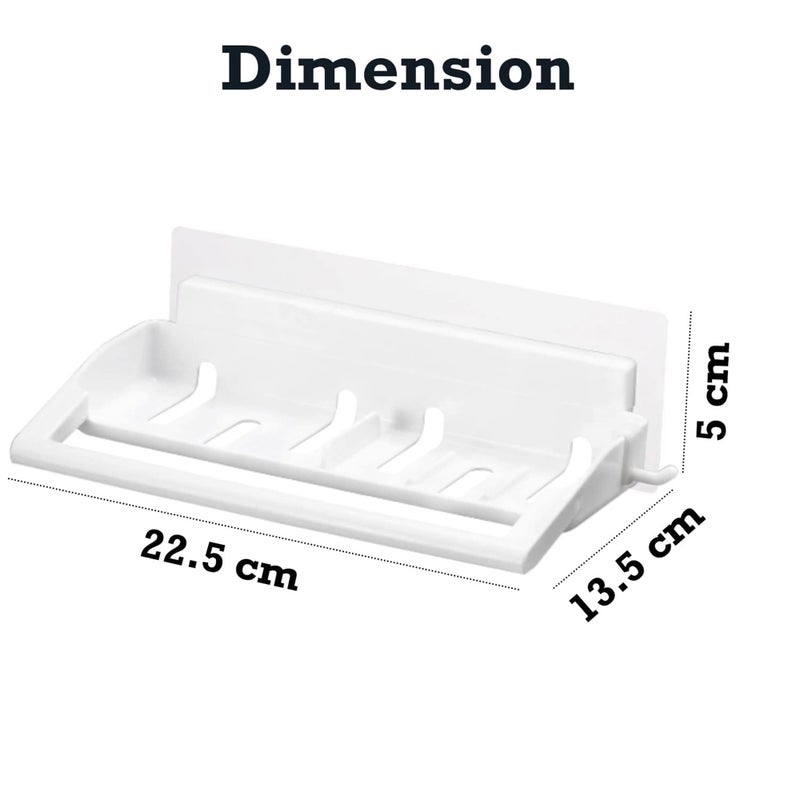 RONTENO Magic Sticker Multi Functional Soap Dish Wall Holder (Cream, Small) - Image 2
