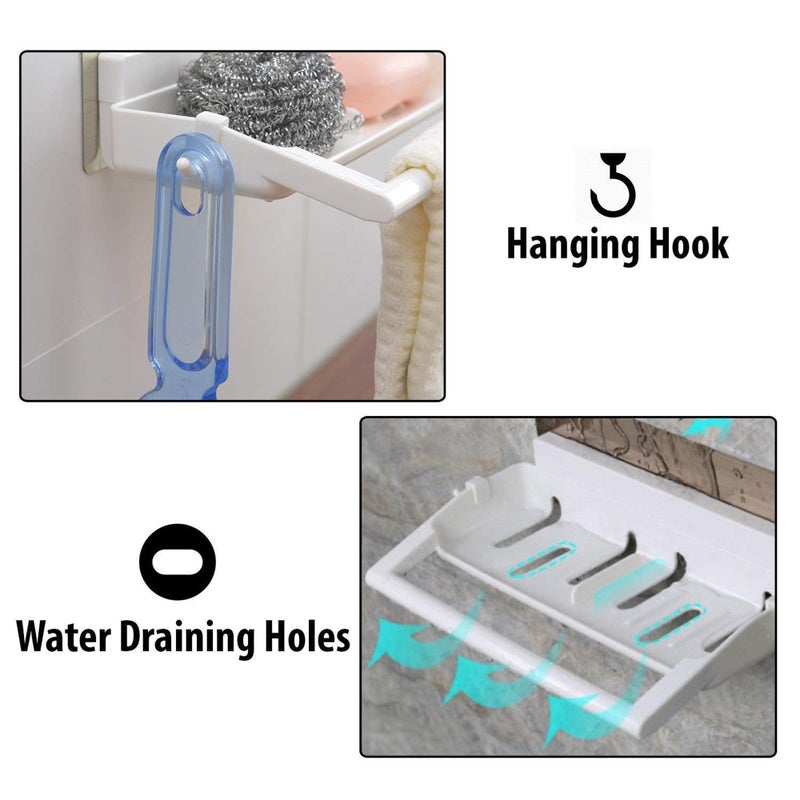 RONTENO Magic Sticker Multi Functional Soap Dish Wall Holder (Cream, Small) - Image 5