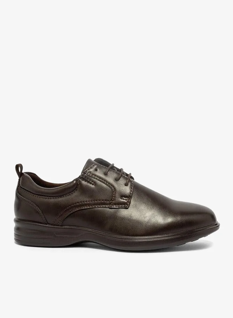 LBL by Shoexpress BROWN Solid Lace-Up Derby Shoes for Men | Best Price UAE