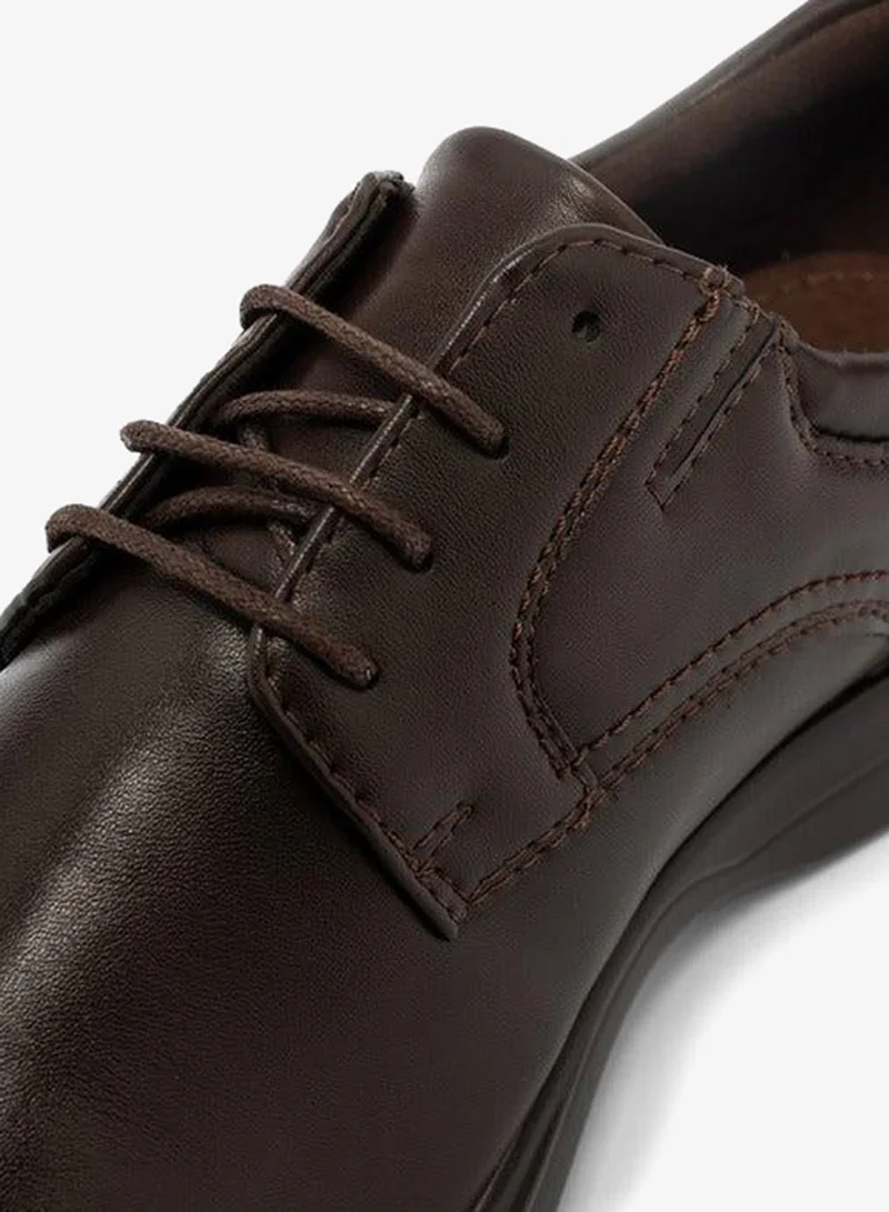 LBL by Shoexpress BROWN Solid Lace-Up Derby Shoes for Men | Best Price UAE