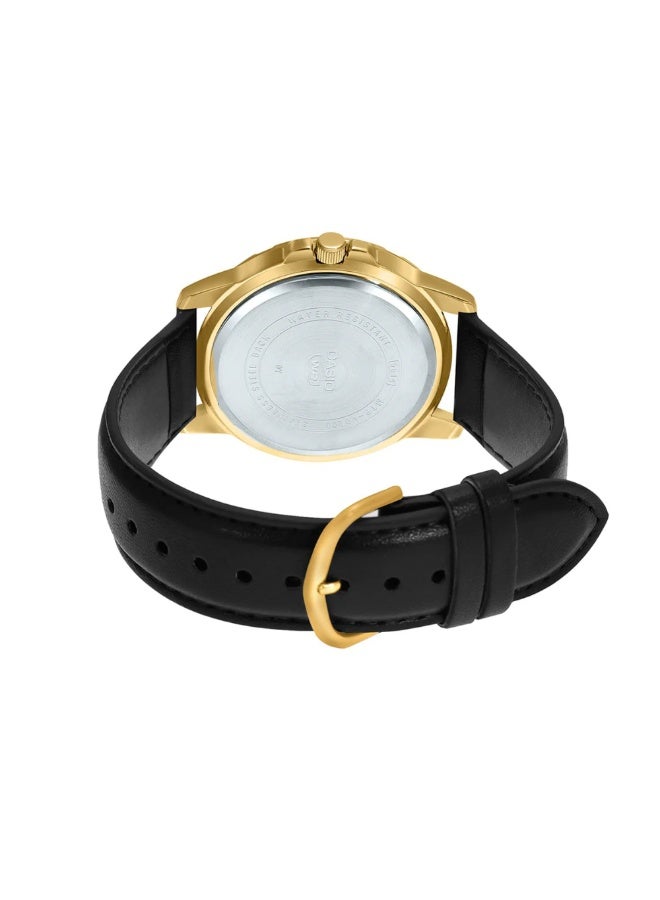 كاسيو ساعة كاسيو رجالية مطلية باللون الذهبي MTP-VD200GL-1BUDF – ميناء أسود مع إطار دوّار وسوار جلدي وعرض للتاريخ ومقاومة للماء - Image 3