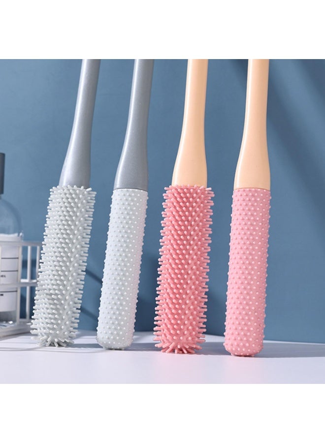 BIGTHREE Toe Gap Cleaning Brush, Silicone Toe Brush with Long Handle, Shower Foot Scrubber Silicone Foot Brush Toe Crevice Cleaning Brush,  for Foot Seniors (gray) - Image 3