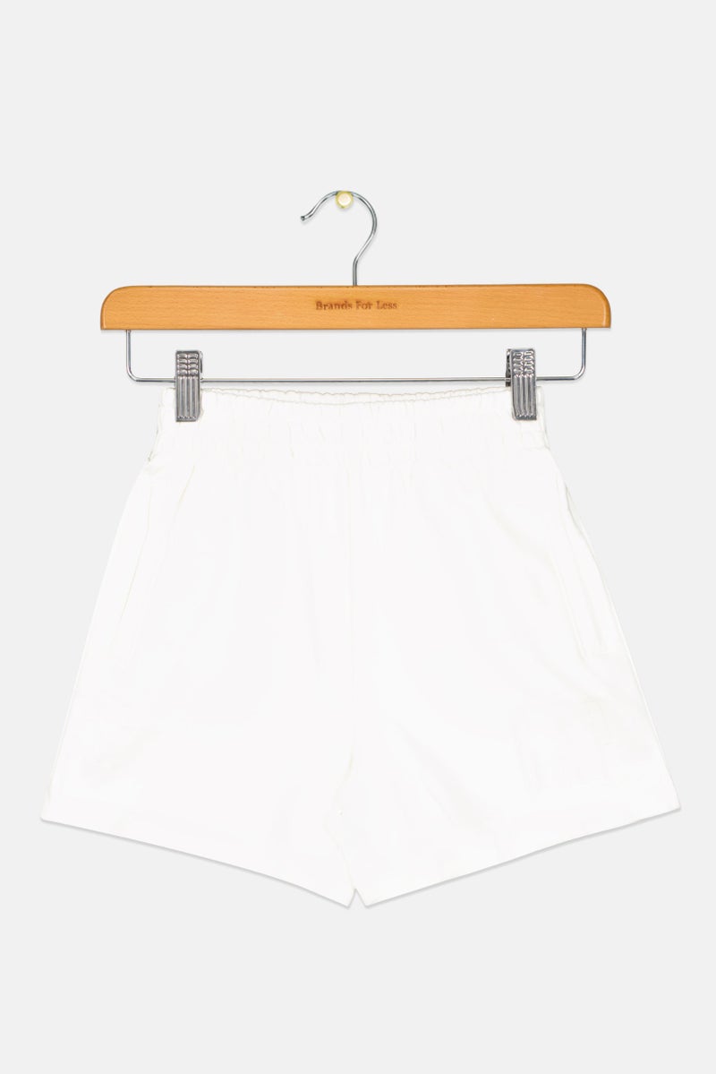 GAP Kids Girl Embroidered Logo Shorts, White  - Image 1