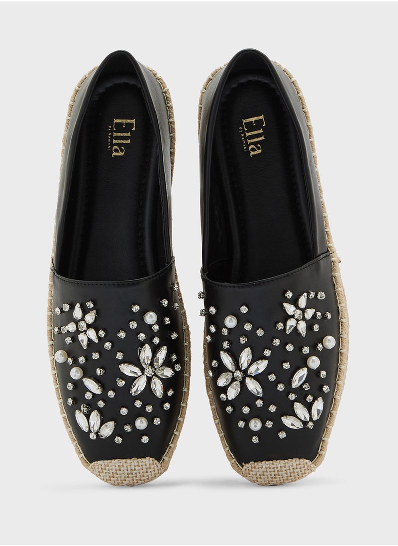 ELLA Floral Diamante Espadrille  - Image 4