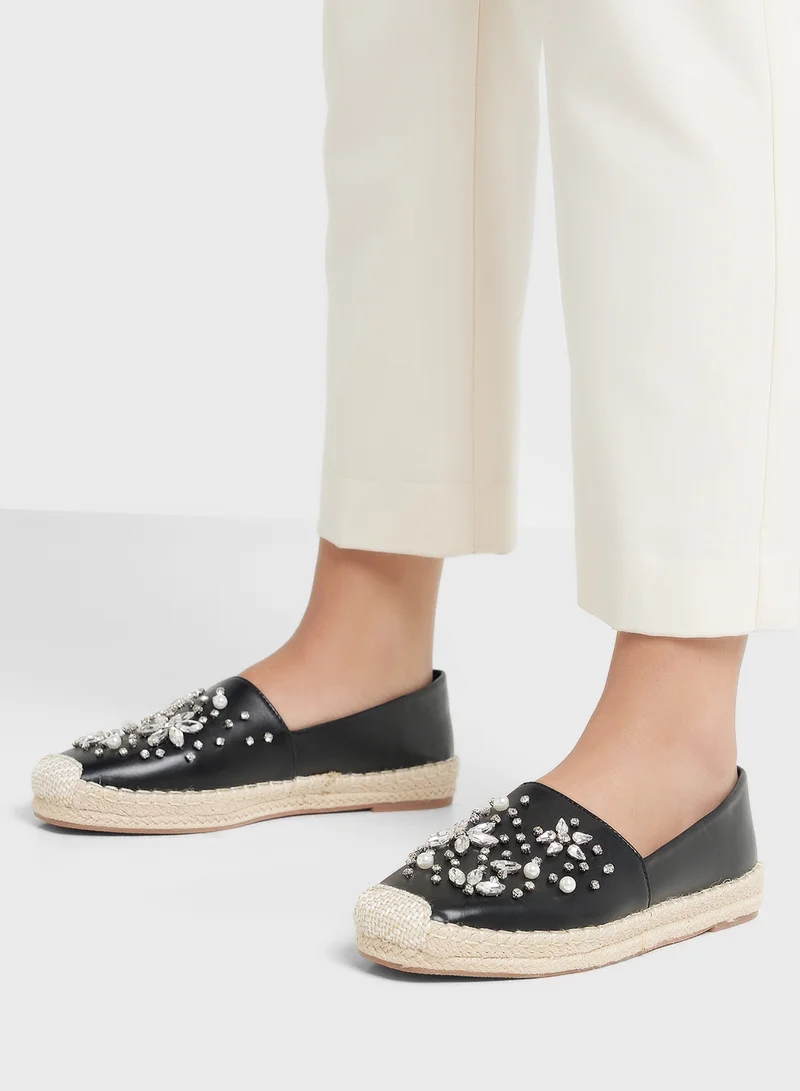 ELLA Floral Diamante Espadrille