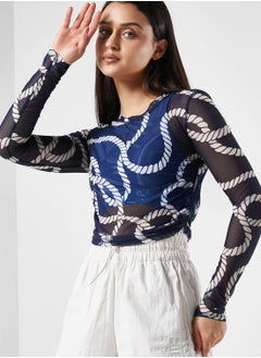 Aop Rope Mesh T-Shirt