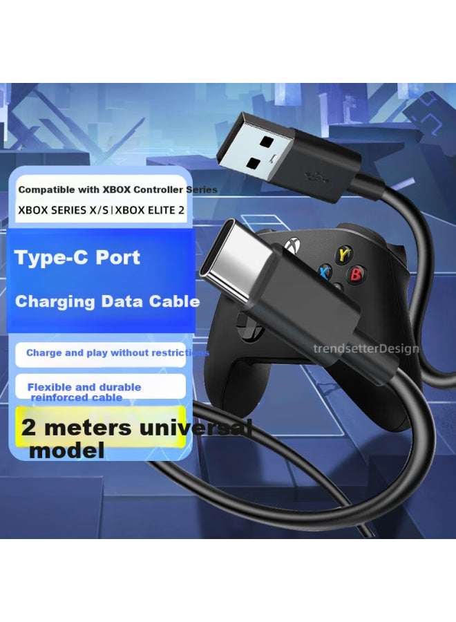 Trendy Style Compatible With Microsoft Xbox Series X/S/Elite Series 2 Gamepad Connection Cable Data Cable Nintendo Type-C Charging Cable 2M