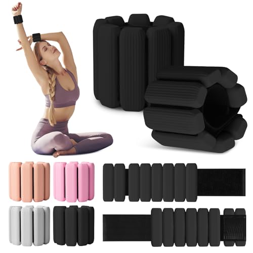 Teikugv Wrist Weights Set of 21Lbs Each Wearable Wrist Ankle Weights for Women Men Adjustable Arm Leg Weights for Walking Yoga Swimming Gym Black - Image 1