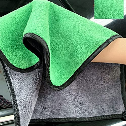 Auto Hub Heavy Microfiber Cloth for Car Cleaning and Detailing, Double Sided, Extra Thick Plush Microfiber Towel Lint-Free, 800 GSM (Size 40cm x 40cm)/Pack of 2, Color: Green - Image 5