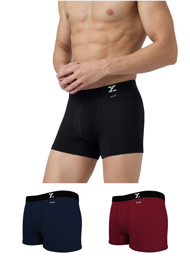 XYXX Pack of 3 Aero Anti-bacterial Odour-free cotton Solid Men Trunk  - Image 1