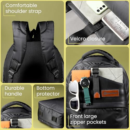 GadgetBite Blaze Laptop Bag 28 Ltrs Large 4 Compartment Laptop Backpack Travelling Bag for Men and Women College Travel Bag Durable Leather Office Bag with Organizer Pocket & Bottle Pockets - Black - Image 3