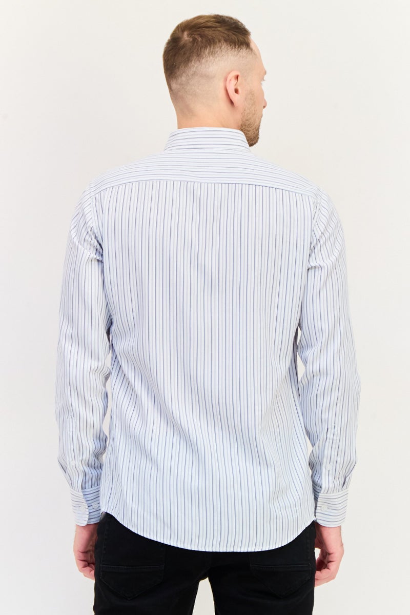 English Laundry Men Regular Fit Striped Long Sleeves Casual Shirt, Multicolor - Image 2