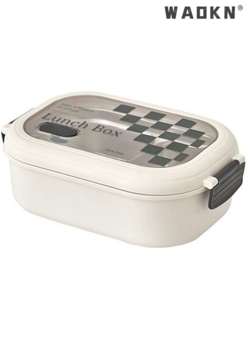 WAOKN Bento Box Kids, Bento Lunch Box, Stainless Steel 950ML Bento Box for Boys Girls, Portable Leakproof Lunchable Food Container with Spoon for School Office, Adults Lunch Box Microwave Safe  - Image 1