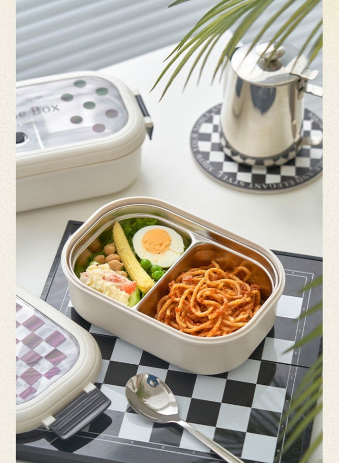 WAOKN Bento Box Kids, Bento Lunch Box, Stainless Steel 950ML Bento Box for Boys Girls, Portable Leakproof Lunchable Food Container with Spoon for School Office, Adults Lunch Box Microwave Safe  - Image 2