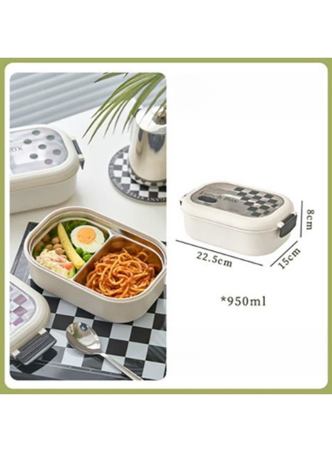 WAOKN Bento Box Kids, Bento Lunch Box, Stainless Steel 950ML Bento Box for Boys Girls, Portable Leakproof Lunchable Food Container with Spoon for School Office, Adults Lunch Box Microwave Safe  - Image 3