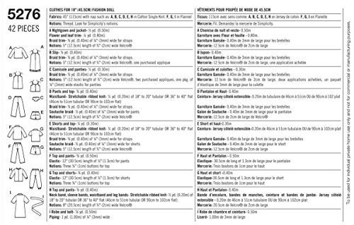 Simplicity Crafts 5276 Baby Doll Pajamas Clothing Sewing Pattern for Girls by Andrea Schewe, Size 18'' - Image 3