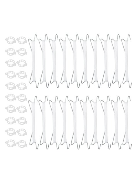 SYOSI 20Pcs Tomato Support Hooks & Clips, J Hook Clips to Prevent Tomatoes Falling Off Iron Plant Climbing Hooks with 33ft Rope