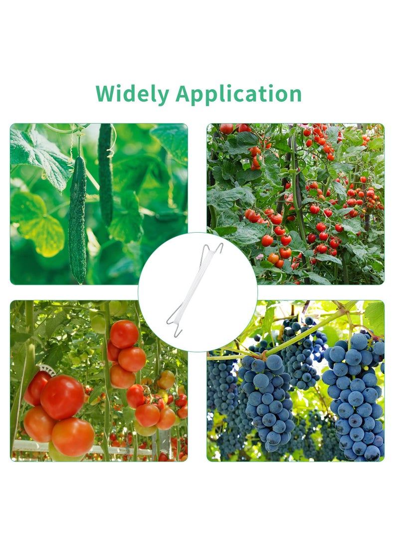 SYOSI 20Pcs Tomato Support Hooks & Clips, J Hook Clips to Prevent Tomatoes Falling Off Iron Plant Climbing Hooks with 33ft Rope