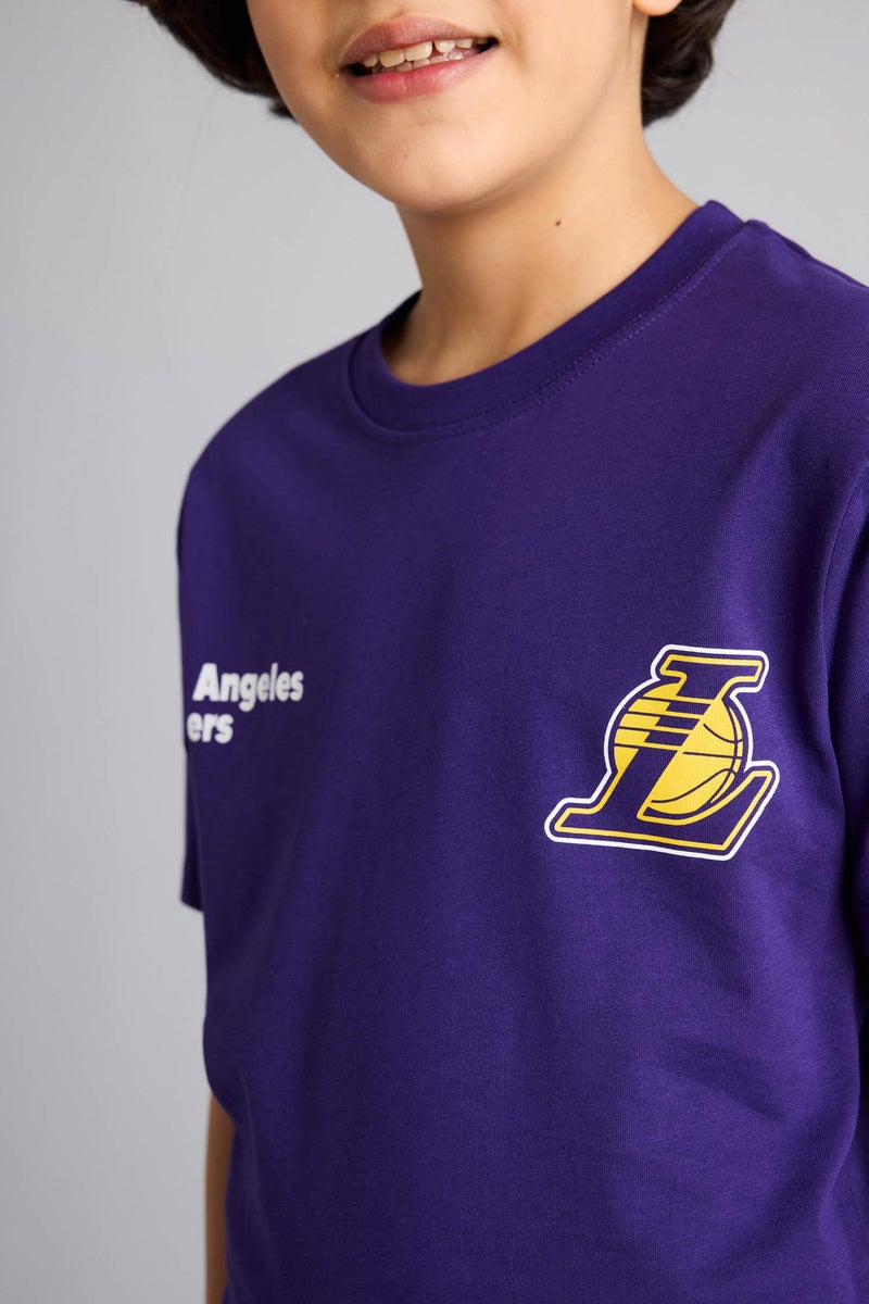 DeFacto Purple Boy Boy NBA Los Angeles Lakers New Regular Fit T-Shirt Casual - Image 5